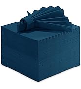 Linen-Feel Colored Paper Napkins - Decortive Cloth-Like BLUE Luncheon Napkins - Soft And Absorben...