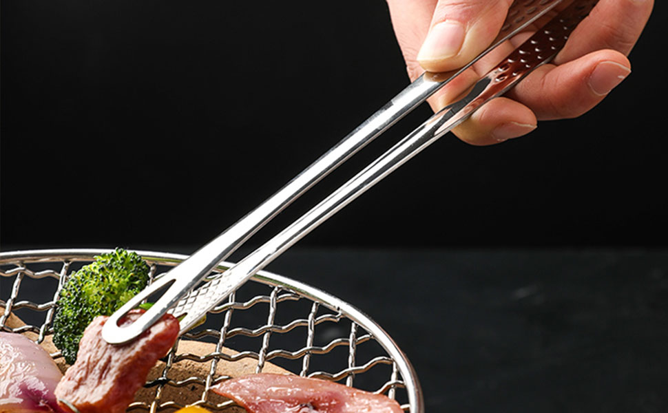 Korean BBQ Tongs Stainless Steel Grill Tongs Tweezers Pasta Salads Tongs Cooking Kitchen Tongs