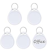 Uniclife 1.5 Inch Tough Plastic Key Tags Sturdy Round White Item Identifiers with Blank Paper Lab...