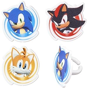 Sonic and Tails cupcake rings