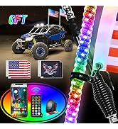 Nilight 2PCS 6FT RGB LED Whip Light with Spring Base Remote & App Control w/ DIY Chasing Patterns...