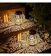 Solar Lantern - Hanging Solar Lights Outdoor - 2 Pack Solar Powered Waterproof Led Lanterns Dynam...