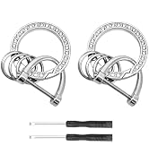 Sylvil 2PCS Bling Car Keychain, Crystal Diamond Key Fob with D-Ring and 3 Key Rings, Sparkly Car ...