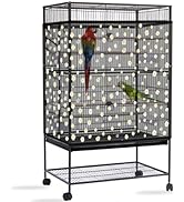 Daoeny Bird Cage Seed Catcher, Large Bird Cage Cover, Adjustable Soft Airy Nylon Mesh Net, Birdca...