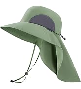 UVSAI UPF 50+ Foldable Sun Hats Wide Brim with Large Neck Flap for Men Women UV Protection Garden...