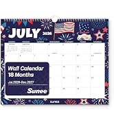 SUNEE Wall Calendar 2026-2027 18 Months Jul. 2026 - Dec. 2027, 14.5"x11.5" Big Grid Hanging Calen...