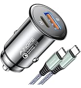 AINOPE 67.5W for iPhone 16 Car Charger USB C Fast Charging, Dual Port QC3.0 PD45W 40W Cigarette L...