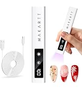 Makartt UV Nail Lamp, Handheld Flash Cure Lamp with Painless Mode Rechargeable Portable Nail Ligh...