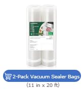 Bonsenkitchen Vacuum Sealer Bags, 11" x 20' Rolls 2 Pack for Food Storage Saver, Bpa Free, Heavy ...