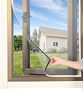 RODENET Magnetic Window Screen DIY Adjustable Window Mesh Screen Replacement Window Net Fits up t...