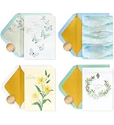 Papyrus Deluxe Boxed Sympathy Card Assortment, Flowers and Butterflies (4-Count)