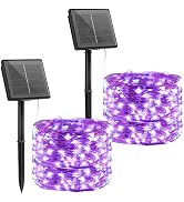 Brightown Outdoor Solar String Lights, 2 Pack 33 Feet 100 Led Solar Powered Fairy Lights with 8 M...