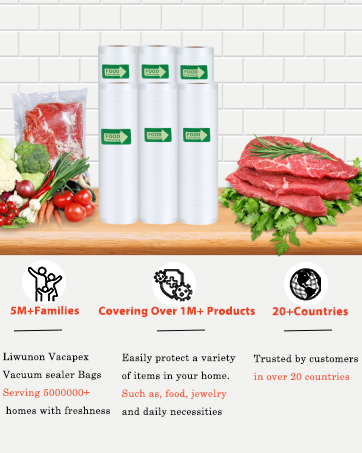 Vacuum Sealer Bags with BPA Free and Heavy Duty, Vacuum Seal Food Sealer Bags