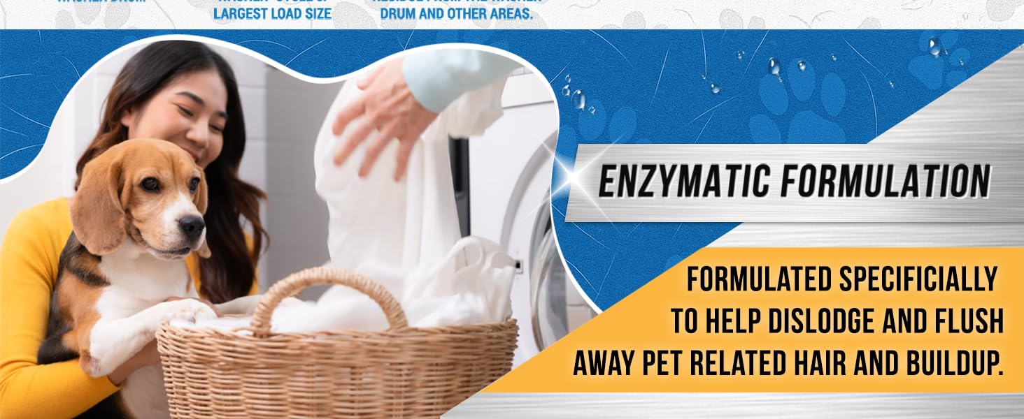 Washing Machine Cleaner from ACTIVE Uses a Premium Enzyme Blend to Tackle Dog Hair, Odor, Buildup
