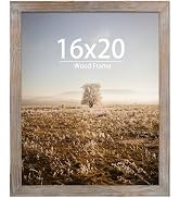 Golden State Art 16x20 Picture Frame Rustic Grey,Solid Wood & Plexiglass | 1 Pack 16x20 Photo Fra...