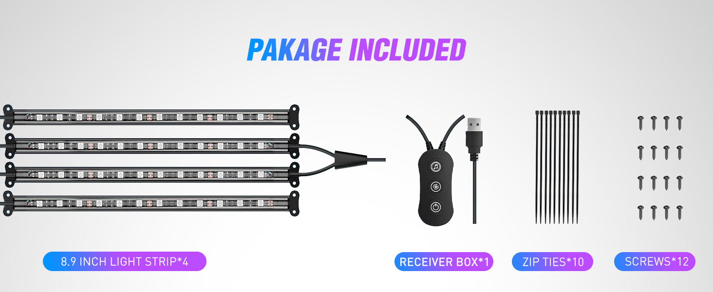 USB RGB Interior Lights with APP Control