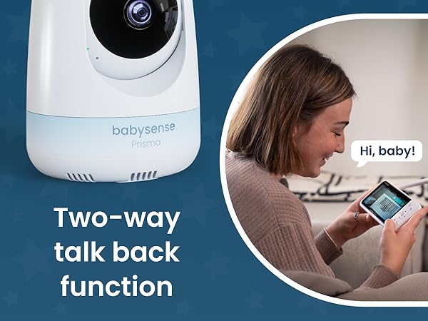 Babysense Video Baby Monitor Two-Way Talk Back, secure communication