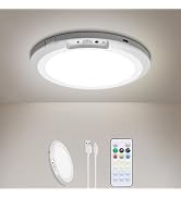 HLCZLUZ Rechargeable Motion Sensor Ceiling Light Indoor Outdoor w/Remote, 7.08 Inch Battery Opera...