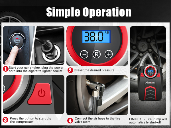 compact tire pump - simple opreation
