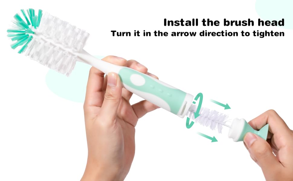 3-A+Baby Bottle Brush with One Base Hidden Nylon Nipple Cleaner