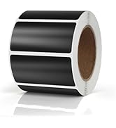 Meitaat Black Rectangle Stickers 2 x 1 Inch Color Coding Labels Vinyl Roll Self-Adhesive Waterpro...