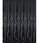GOER 3.2 ft x 9.8 ft Black Photo Backdrop for Birthday Party Wedding Decor, 1 Pack Black Metallic...