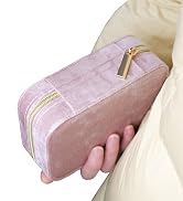 Zotemo Travel Jewelry Box, Plush Velvet Jewelry Organizer Case for Women and Girls, Portable Trav...