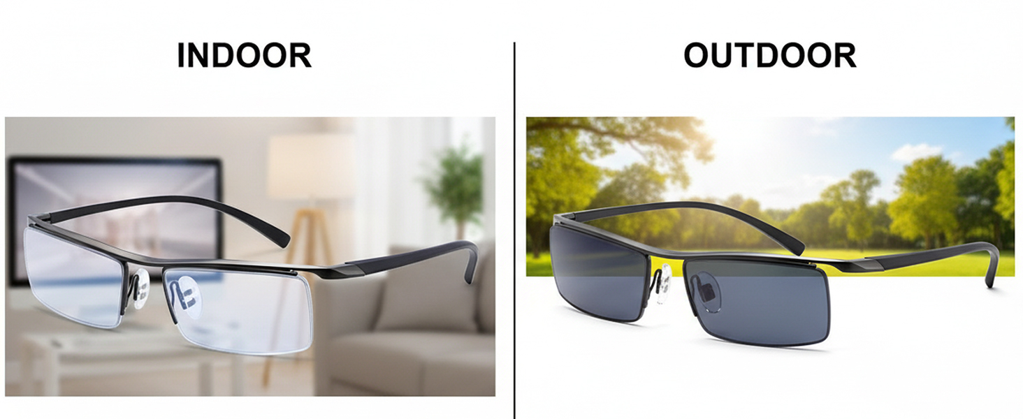Comparison of indoor and outdoor photochromism