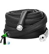 DTRK Garden Hose 5/8 in. x 100 FT Durable Water Hoses with 10 Function Hose Nozzle, Lightweight K...