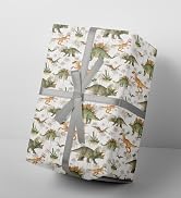 RiukRaiu Dinosaur Wrapping Paper for Boys Girls Kids - Funny T-Rex Gift Wrap for Birthday, Party,...