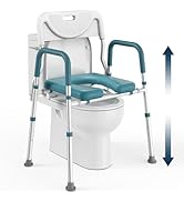 PELEGON Raised Toilet Seat with Handles (400lb) - Adjustable 3 in 1 Commode Chair for Toilet with...