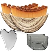 2PCS Lymphatic Contour Face Brush & Stainless Steel Gua Sha Tool Set, for Face and Neck Massage g...