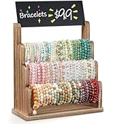 Emfogo Bracelet Holder with Advertising Board, 3 Tier Bracelet Organizer Stand Storage for Bracel...