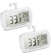Waterproof Refrigerator Fridge Thermometer, Digital Freezer Room Thermometer, Max/Min Record Func...