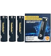 Temfanic 3-Pack 3200mAh Replacement Battery RED Lithium headlamp Flashlight and Other Tools 48-11...