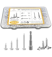Jyphorixal Self-Tapping Screws, 410 Stainless Steel, 125 PCS Assortment Kit with Driver, #8 1/2" ...