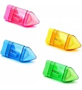 Sonuimy 4 Pcs Pencil Sharpeners Manual, Color Pencil Sharpener with Eraser, Small Handheld Pencil...