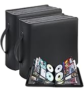 PUTNATRUE CD DVD Storage Binder, 2 Pack 272 Capacity PU Leather Binder with 136 Booklet Pockets &...