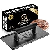 3lb Cast Iron Grill Press, Heavy Duty Smash Burger Press for Griddle Heat Resistant Handle, Burge...