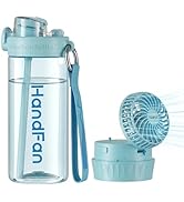 HandFan Transparent Tumbler with Smart Fan - 20 oz Insulated Coffee Tumbler with 2500mAH recharge...
