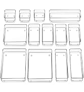 SMARTAKE 13-Piece Drawer Organizer with Non-Slip Silicone Pads, 5-Size Desk Drawer Organizer Tray...