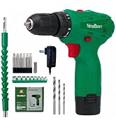 NEWBEAT Cordless Drill Set, 12V Power Drill Driver with Battery and Charger, 3/8" Keyless Chuck, ...