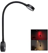 Obeaming 12 Volt Flexible Dimmable LED Reading Light, Full Metal & Red Light & Quick USB Charger,...