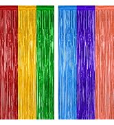2 Pack Cinco De Mayo Decorations, 3.28 FT x 7.05 FT Fiesta Rainbow Backdrop, Mexican Style Fringe...