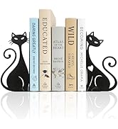 Atomic Cat Metal Bookends Set of 2 Cute Book Ends for Shelves Bookshelf Decorative Objects Home O...