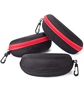 RayLove 3 Pack Sunglasses Case Portable Travel Zipper Eyeglasses Case Hook