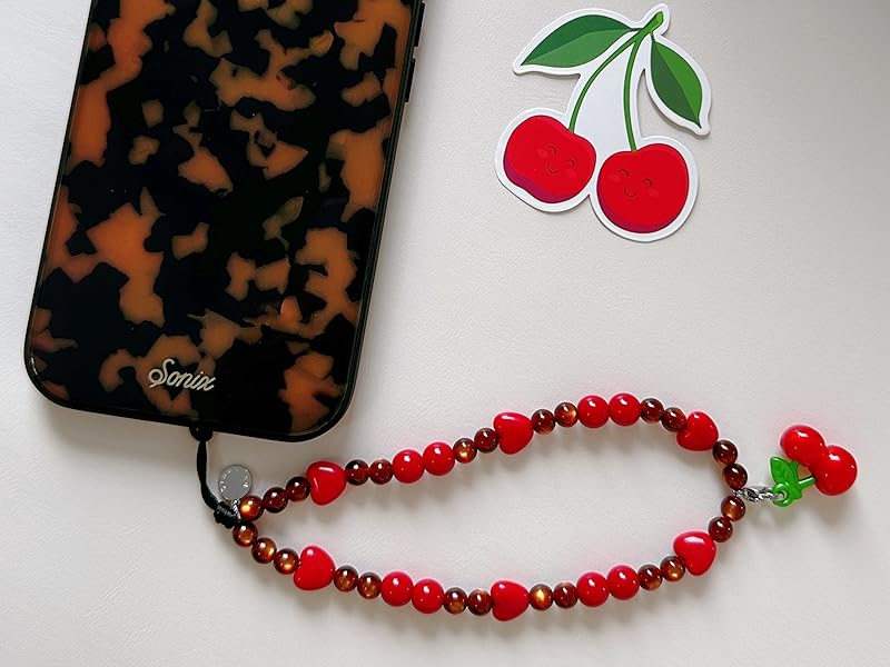 cherry phone charm strap