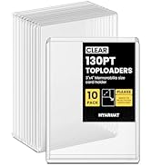 HYARUAT 130pt Top Loaders for Cards, 3x4 Real Thick Holder with Protective Film, Toploader Card P...
