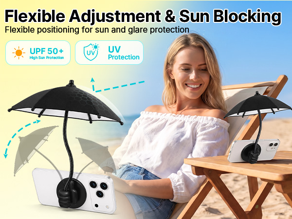 Magnetic Thumb Up Base Phone Umbrella for Sun iphone Gift for Women Men Girls Teen Adults Boy