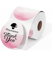 Phomemo 2" Round Thermal Label, 500PCS Pink Thermal Label Stickers | Self-Adhesive, Crisp Smudge-...